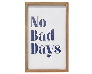 Framed 'No Bad Days' wall sign in blue letters and neutral background, Farmhouse wall decor, Lake house decor, Cabin decor, Gift ideas, JaBella Designs