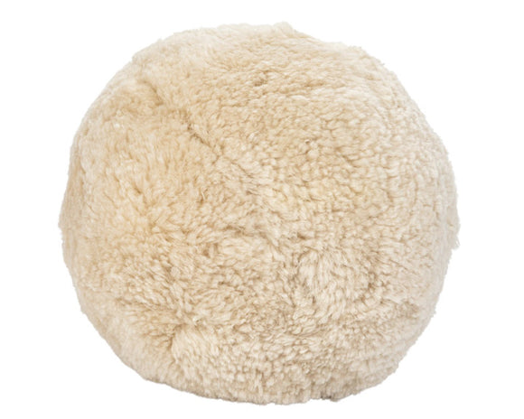 This sheepskin orb pillow is a beautiful and comfortable accessory for the home. It has a sheepskin cover that is warm and luxurious. The cover features a cream color that is neutral and elegant, and a round shape that is unique and fun. The pillow has a polyester insert fill that is soft and durable. Use this pillow as a backrest, a headrest, or a decorative accent. Place it on the sofa, bed, chair, or bench, and mix and match it with other pillows to create a cozy and stylish look.
