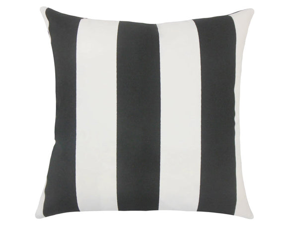 Decorative throw pillows are the best way to elevate your space. And this black and white striped pillow is a great way to do just that! It features a black and white striped design along the front and back. There is a hidden zipper for easy cover removal and cleaning. This pillow may be used outdoors or indoors. It is designed to be U/V fade resistant, durable, water resistant, and stain resistant. Pair a few of these pillows with shades of tan for a classic look, or display on a lounge chair for a simple 