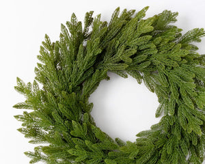 Classic artificial wintery green pine wreath