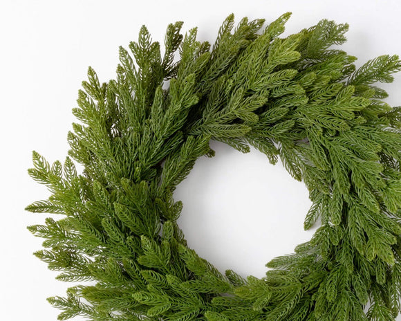 Classic artificial wintery green pine wreath
