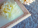 shabby farmhouse chic ornate picture frame painted in shades of pink and gold