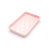 Textured pink soap dish tray

Introducing the perfect way to elevate everyday – our pink soap dish. This chic and contemporary gem adds a touch of modern sophistication to any countertop. Whether you are looking to add visual interest or enhance a home spa experience, this soap dish has all your bases covered. Crafted with care and precision, while still being eminently practical, our textured design will bring luxury into the simplest of rituals helping make your day just a bit brighter.

Materials:
Cerami