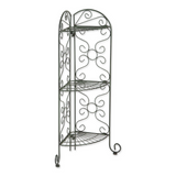 Antique style green corner plant stand

Show off your green thumb with this gorgeous plant stand! Perfect for both indoors and outdoors, this stand features an antiqued faux-verdigris finish and three shelves, which can be adjusted for tall plants. It will look good anywhere in your home from a statement porch piece, sun room storage, garden enhancement, or patio accent. Customize with the greenery of your choice and watch your home bloom!&nbsp;

Materials:
Metal

Dimensions:
12 1/2" wide x 9" deep x 30 1/4