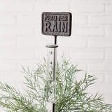 Cast iron 'Pray for Rain' gauge

This cast iron rain gauge is a cute way to keep track of rain. This gauge measures 5 inches of water and is made of plastic. Stick it in a raised bed or potted plant. This item is a great gift choice for an avid gardener.

Materials:
Cast iron, plastic

Dimensions:
3 1/4" wide x 2" deep x 16" high