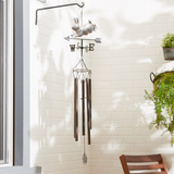 Bunny rabbit weather vane wind chime

Made of iron, this wind chime features an adorable bunny rabbit design. It combines the function of a weather vane with the beautiful sounds of a wind chime. Hang it outside to provide the perfect accent in your yard or garden.&nbsp;

Materials:
Iron

Dimensions:
11 3/4" wide x 7" deep x 45 inches