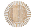 Natural Light Brown Ribbed Wooden Plate Charger