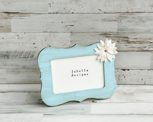 Robin's egg blue frame, 4x6 Frame, Embellished picture frame, Scallop photo frame, JaBella Designs