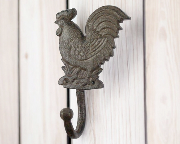  Bring a touch of country charm into your home with our rustic rooster wall hook organizer. Expertly crafted from premium cast iron and finished in a weathered patina, this eye-catching wall hook features a detailed rooster silhouette that embodies the spirit of farmhouse living. Perfect for kitchens, entryways, mudrooms, or any space that needs a blend of functionality and rustic appeal, this organizer is designed to hold coats, keys, hats, and more with style. The timeless design and durable construction 