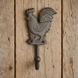 Country farmhouse cast iron rooster wall hook