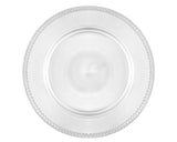 Silver beaded plate charger

Perfectly designed for an elegant aesthetic, this perfect addition to your event is the finishing touch. Each plate features a silver finish with beaded rope detailing along the edge. With a perfect finish, this well-built and durable charger plate is made to last for many occasions.&nbsp;

Materials:
Plastic&nbsp;

Dimensions:
13" diameter

Care:
Hand-wash only&nbsp;