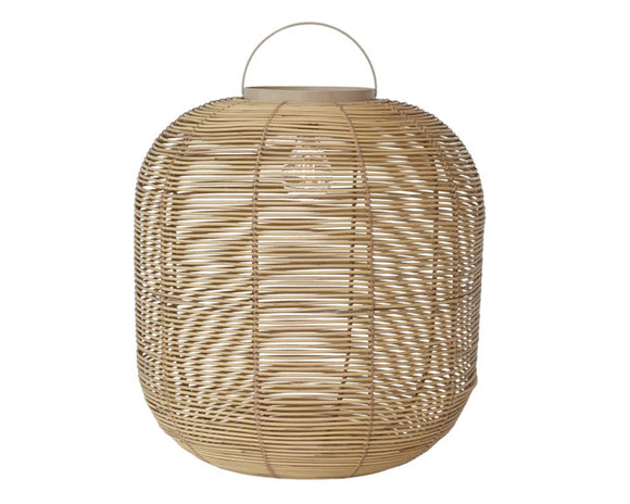 This lantern is a beacon of sustainability and style. Crafted from woven plastic, it blends seamlessly into any decor while offering the practicality of solar-powered LED lighting. The lantern is suitable for both indoor and outdoor use, ensuring versatility and convenience. With a small black power switch located on the lamp holder, it's easy to control the illumination. The LED light promises an impressive 10,000-hour lifetime, making it a reliable source of light. Whether hanging from a branch or resting