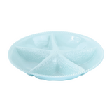 This platter features a beautifully detailed raised starfish motif, creating a unique texture that enhances its coastal-inspired elegance and makes it the centerpiece of any table. It is perfect for casual meals, beach-themed parties, or elegant gatherings.

Materials:
Melamine&nbsp;

Dimensions:
14" diameter
