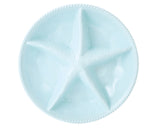 This platter features a beautifully detailed raised starfish motif, creating a unique texture that enhances its coastal-inspired elegance and makes it the centerpiece of any table. It is perfect for casual meals, beach-themed parties, or elegant gatherings.

Materials:
Melamine&nbsp;

Dimensions:
14" diameter

