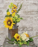 Yellow sunflower and lemon artificial 16" pick