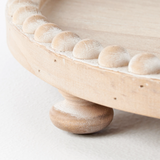 Light brown wooden tiered beaded edge tray