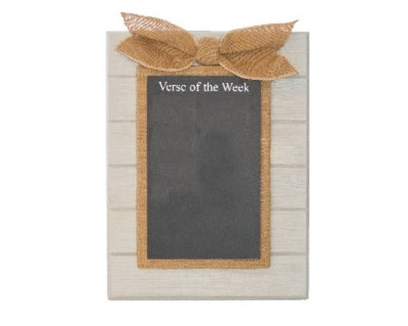 White 'Verse of the Week' framed chalkboard

Add a charming touch with this 