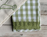 Green watering can kitchen towel set

Whether displayed as part of your spring decor or used year round, these adorable towels are perfect for your kitchen. One towel features a watering can design, and the other has a buffalo check design.&nbsp;

Each set comprises one towel of each design.&nbsp;

Materials:
Cotton

Dimensions:
18" wide x 26" long

Care:
Machine washable&nbsp;