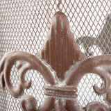 This metal display piece features a pedestal and a removable bell-shaped wire cover resembling a vintage cloche with distressed details. Our vintage style wire cloche is perfect for displaying a plant or various greenery on the pedestal.&nbsp;

Materials:
Metal

Dimensions:
9" diameter x 18 1/4" high