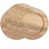 Natural wood plate charger

Set a charming, rustic table with these wooden round charger plates. They work well with a very wide range of dinnerware and add a raw touch to your table setting. The wooden construction gives texture to each place setting.&nbsp;

Materials:
Wood, felt pads

Dimensions:
13" diameter