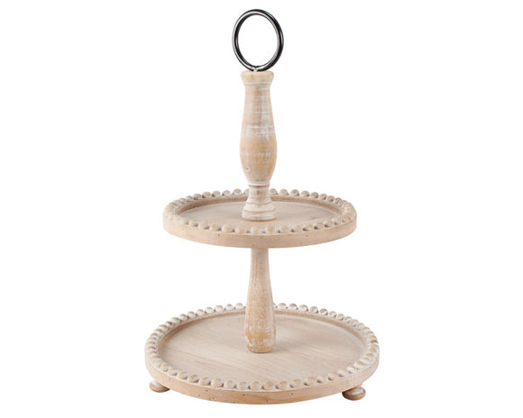 Light brown wooden tiered beaded edge tray

This decorative tray features a two-tier design with light natural wood and beaded edge accents. It offers options for decorating between the two tiers. This tray is a neutral everyday home accent with a variety of display options. 

Materials:
Wood, metal

Dimensions:
13