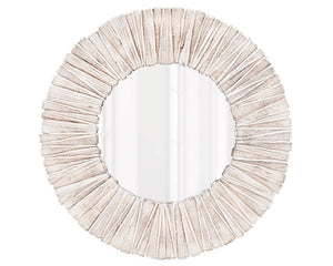 Coastal wooden round mirror

This mirror is more than just a home decor piece. This beautifully crafted wall mirror serves as a reflection of your creativity and personal style. It's designed to celebrate all of life's incredible moments, making it a meaningful addition to your home. From the living room to the bedroom, this mirror effortlessly enhances any space with its elegant design. Enjoy the simplicity and charm it brings to your home decor.

Materials:
Wood, glass

Dimensions:
32 3/4" round