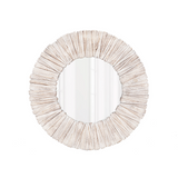 Coastal farmhouse chic, Round wall mirror, Wooden slat mirror, Mirrors, Whitewashed wood, Creamy white mirror, JaBella Designs