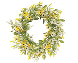 Large yellow 'Field of Joy' artificial wreath