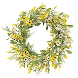 Large yellow 'Field of Joy' artificial wreath
