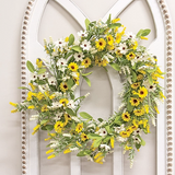 Large yellow 'Field of Joy' artificial wreath