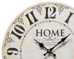 Antique farmhouse vintage style ivory wooden wall clock for the home