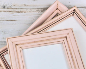Blush pink, Picture frames, Photo frames, Wooden picture frames, Wood photo frames, Hand-painted vintage frames, Fixer Upper style 