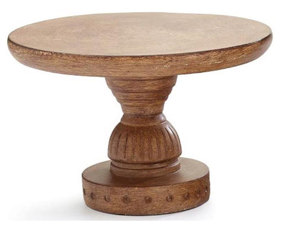 Rustic neutral brown round cake stand