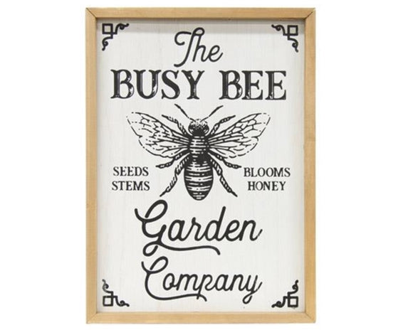 The Busy Bee Garden Company, Garden answer, Patio decorations, Gardening decor, Bees, Bee decor, Black, White, Wood, Neutral, Farmhouse decor, JaBella Designs
