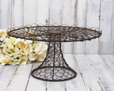 Primitive style twisted metal wire cake stand