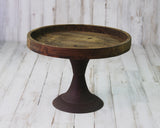 Rustic brown wooden pedestal tray, JaBella Designs