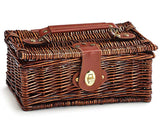 Dark brown willow storage basket with lid