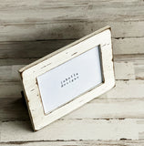 Distressed antique white & brown photo frame