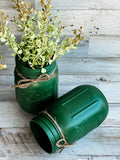 Forest green mason jars, JaBella Designs