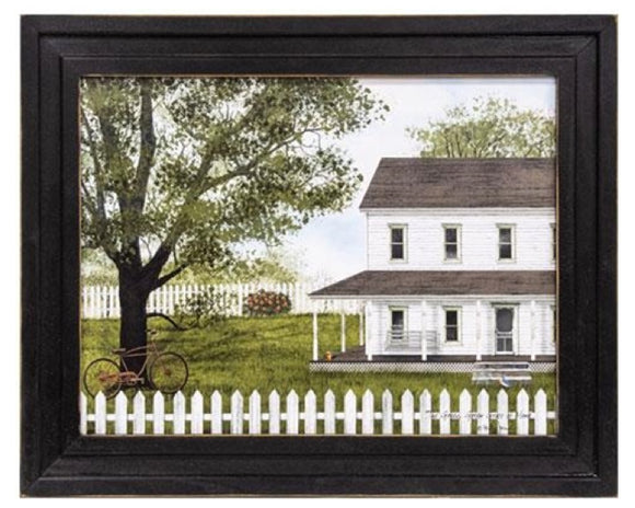 Framed white country farmhouse wall art