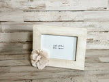 Hand-painted antique white 5x7 picture frame