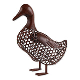 Wrought iron chicken wire duck statue