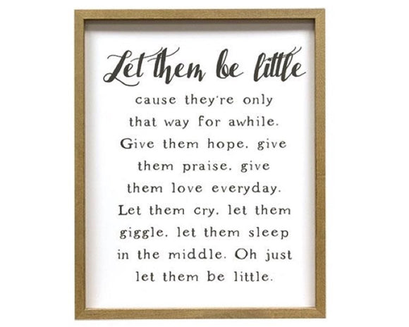 Neutral 'Let Them Be Little' nursery wall plaque