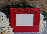 Red 5x7 embellished wood picture frame