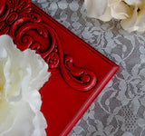 Red 5x7 embellished wood picture frame