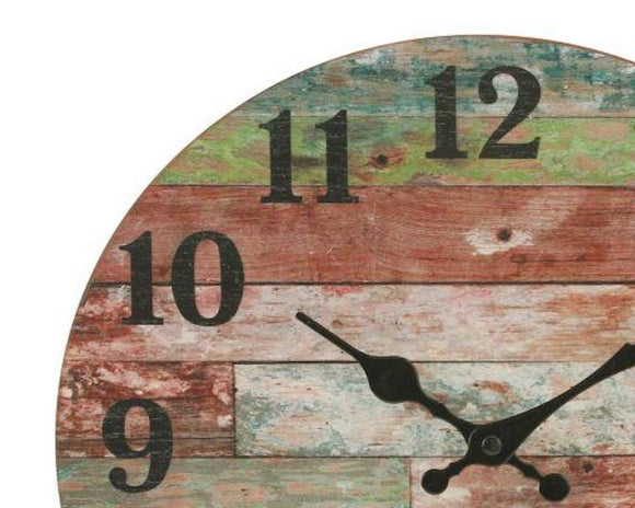 Clocks, Wooden, Red, Green, White, Blue, Kids Clock, Playroom Decor, Rustic Clock, Country Clock, Colorful, Bright, Home Decor, JaBella Designs