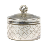 Vintage silver round mercury trinket box