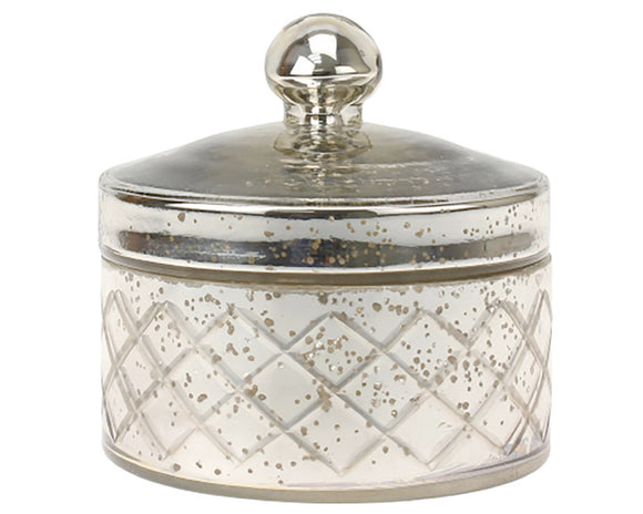 Mercury glass, Trinket box, Silver glass box with lid, Farmhouse chic, Cottage chic, Home decor, Jewelry box