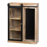 Wooden barn door wall storage cabinet