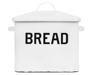 White bread box, Enameled white bread storage canister, Farmhouse kitchen food storage, Countertop food storage, Fixer Upper style, JaBella Designs, Murfreesboro